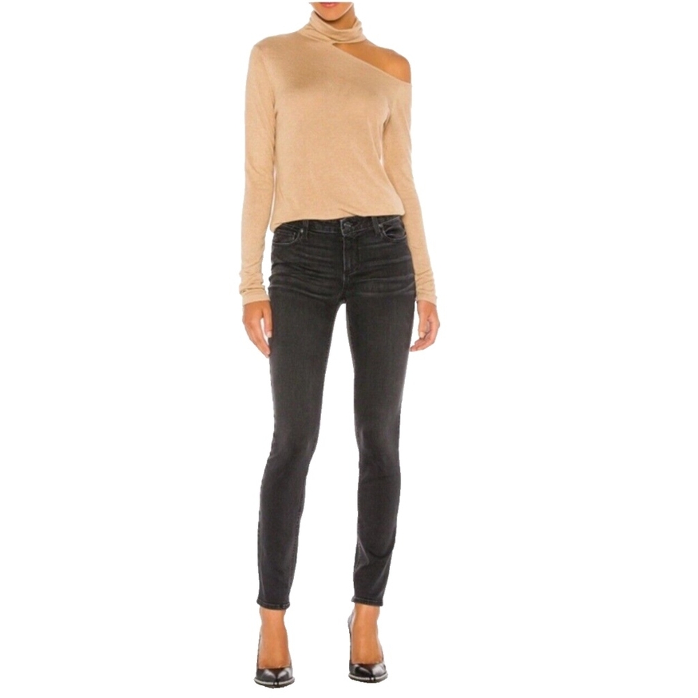 PAIGE Verdugo Ankle in Black Crow Super Distress Jeans